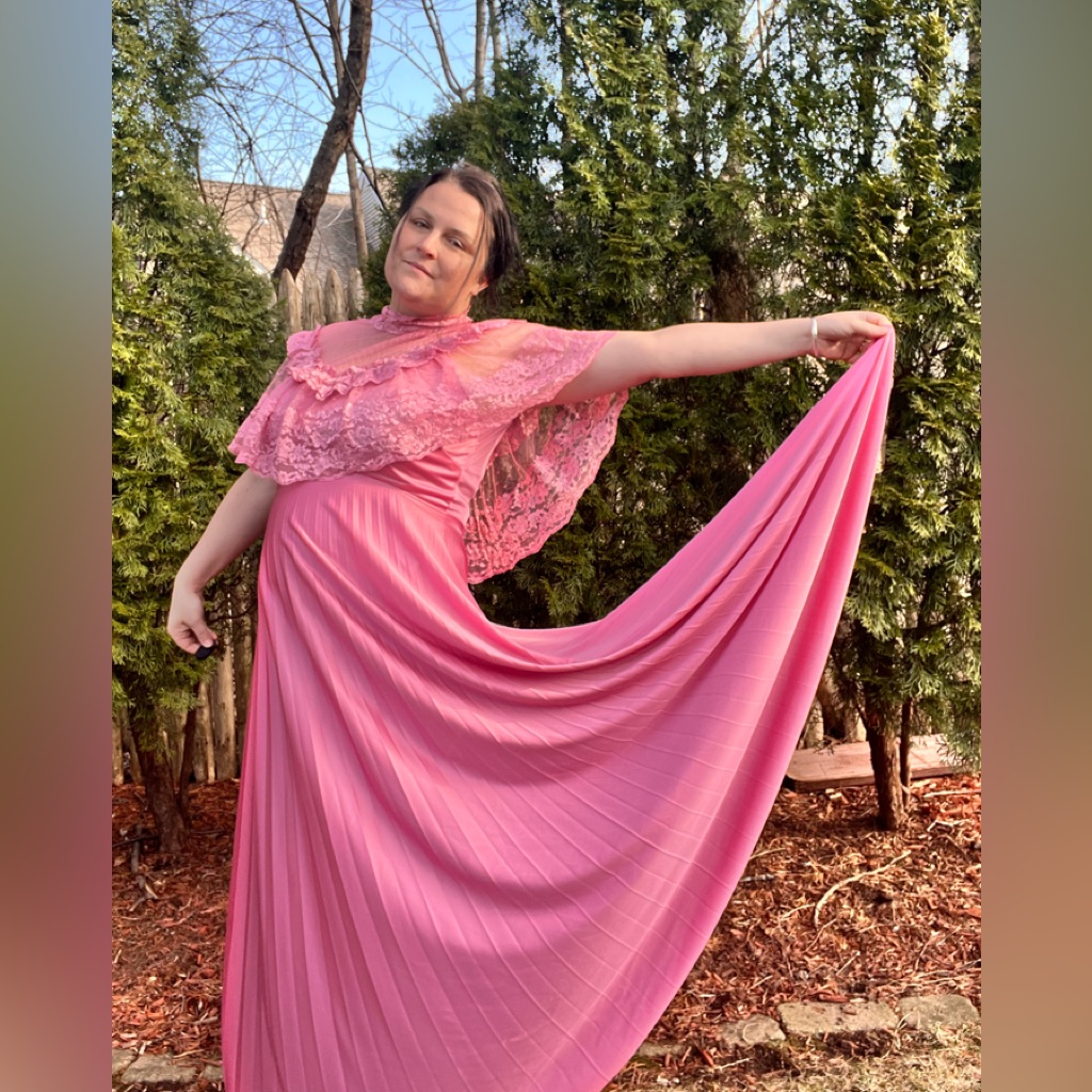 Vintage Union Made In Usa Pink 1970s BridesmadeProm Dress